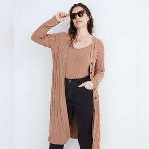 NWT Madewell Ribbed Sweater-Knit Maxi Cardigan
